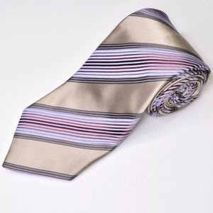 Ermenegildo Zegna Mens Tie Silk Stripe 3.5" x 60"